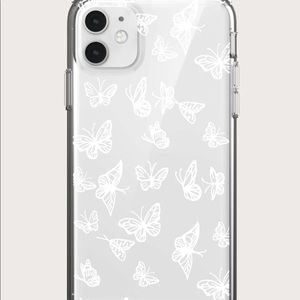 SHEIN IPHONE XR CASE CLEAR BUTTERFLIES
